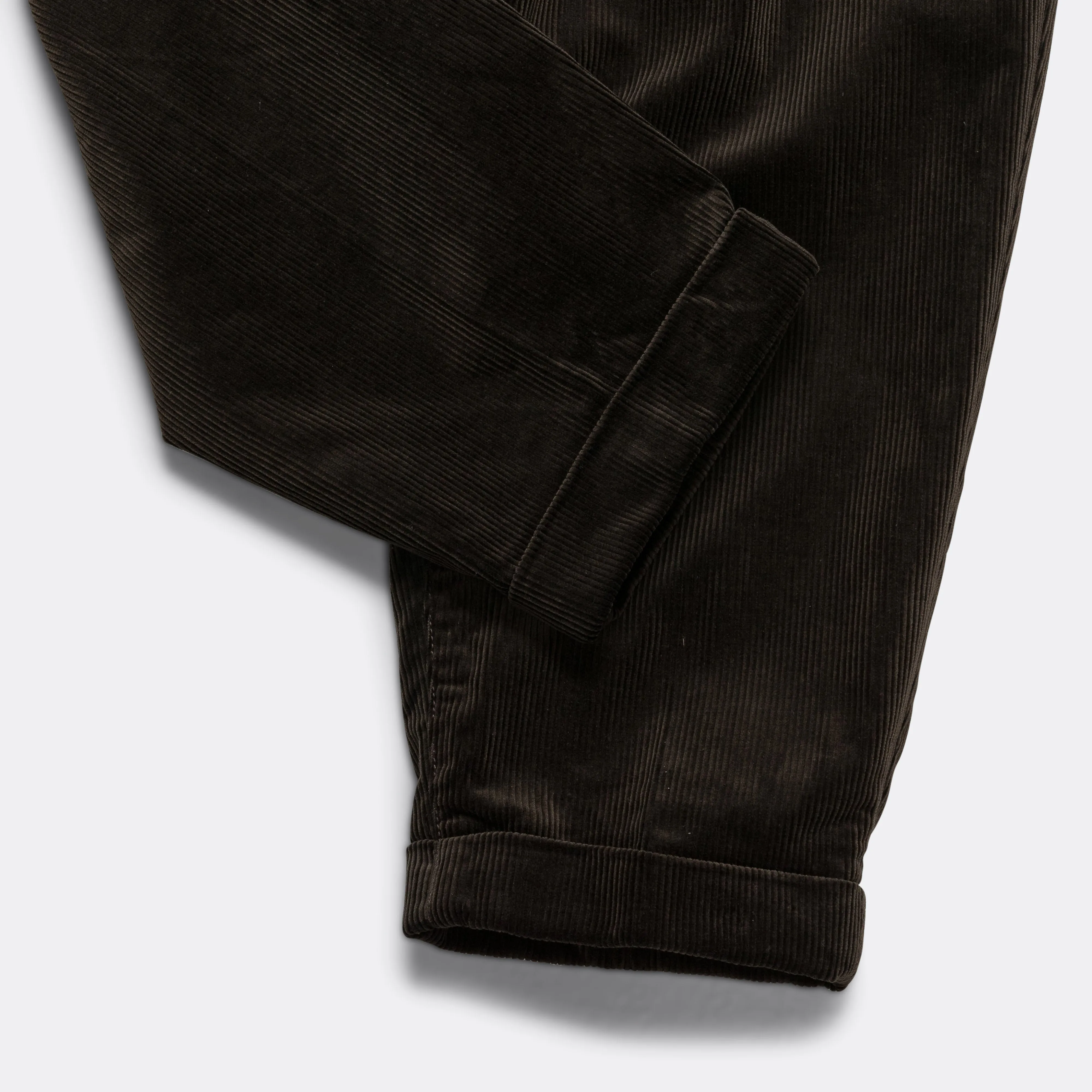 2 Pleats Trousers Corduroy - Dark Brown