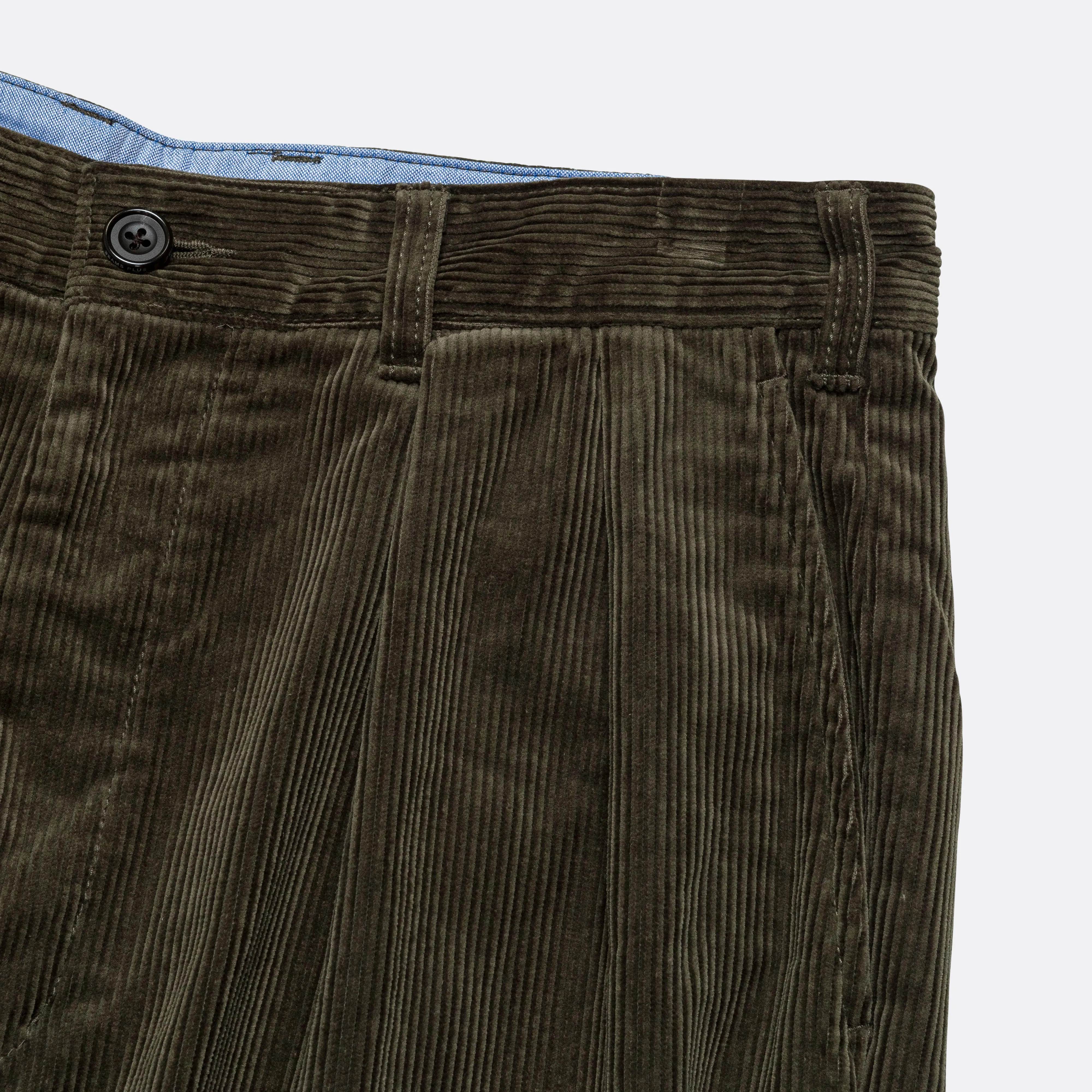 2 Pleats Trousers Corduroy - Dark Green