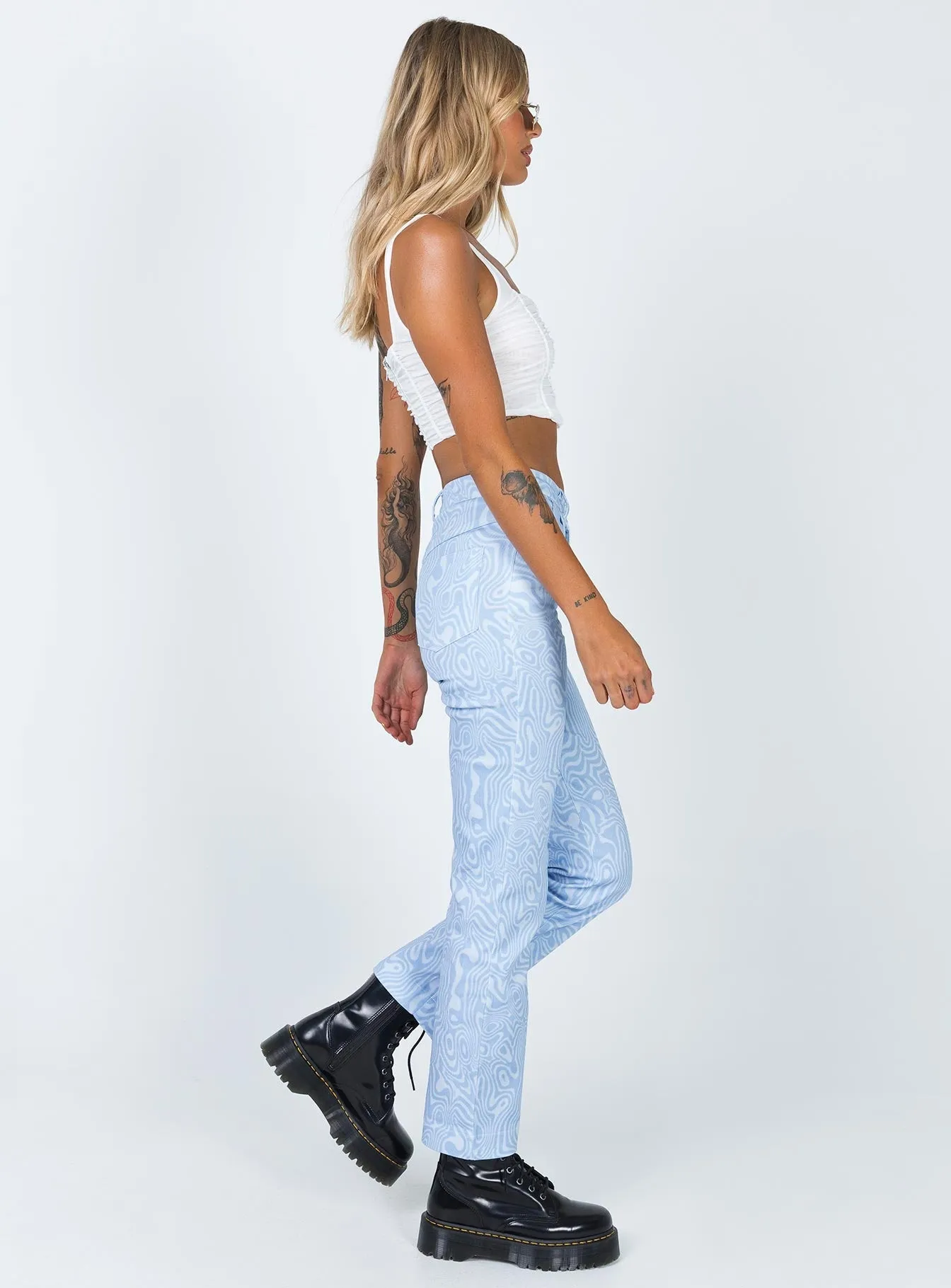 Addison Printed Jeans Blue