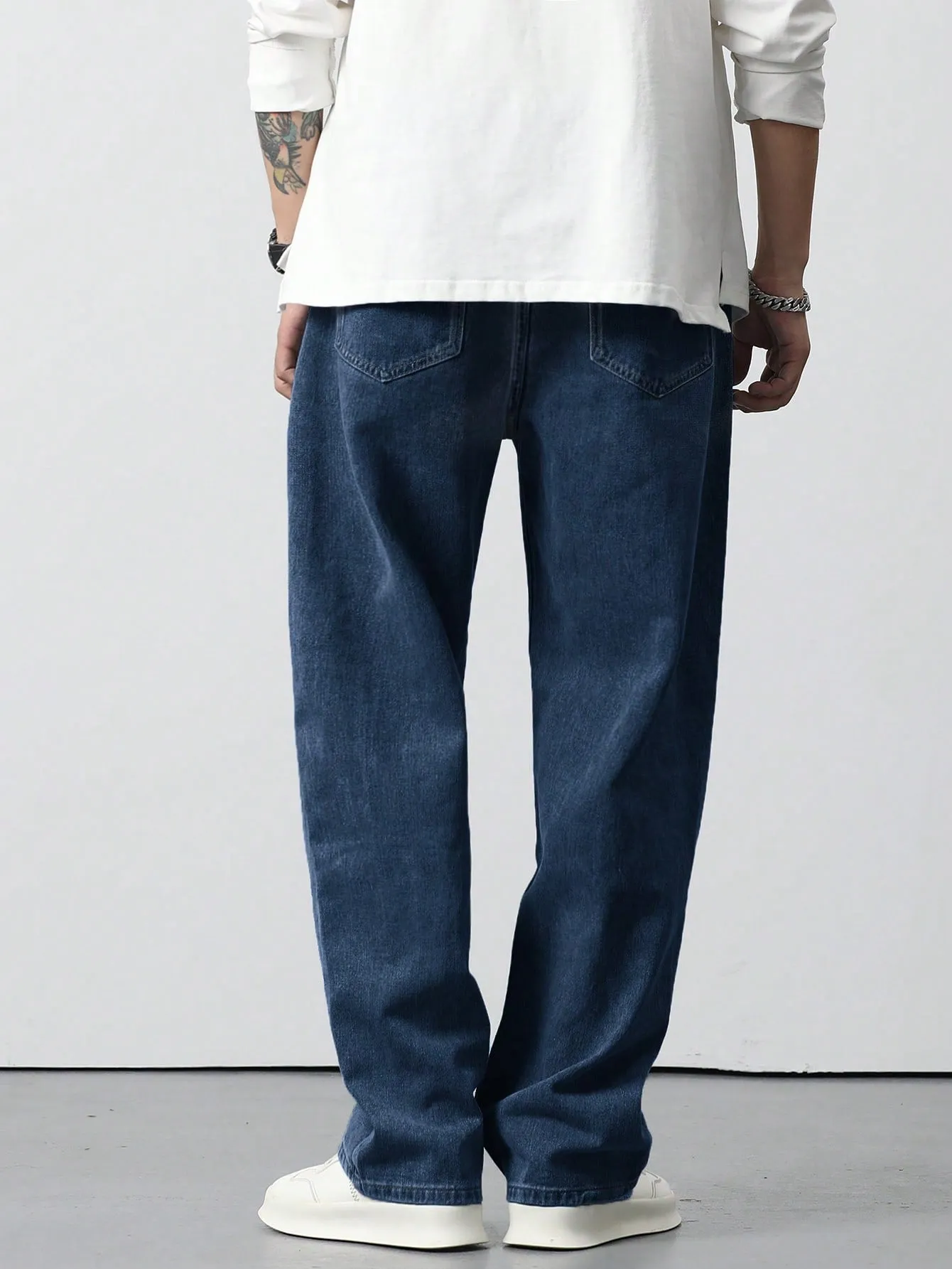 Air Force Blue Baggy Fit Rigid Jeans