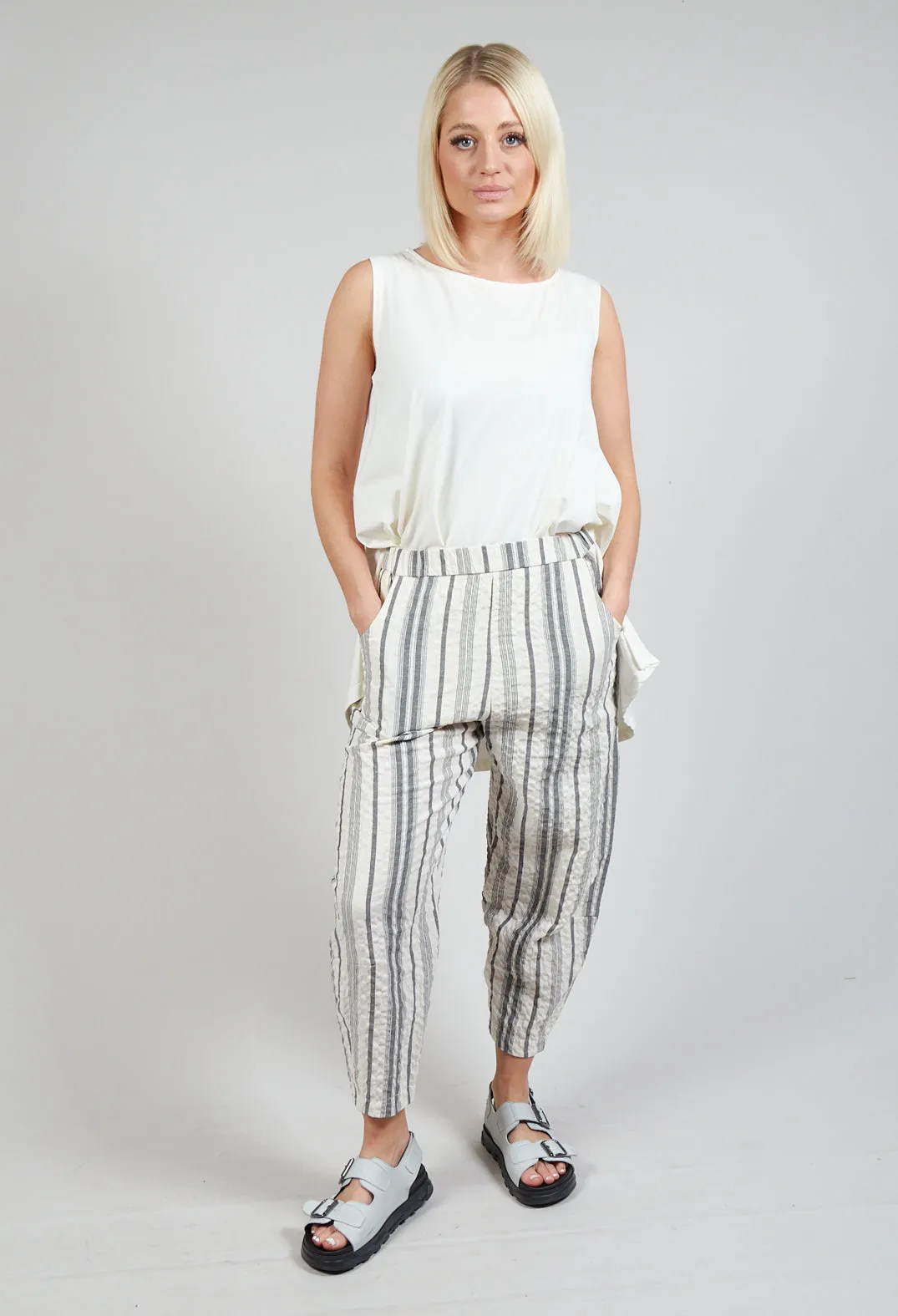 Alicia S Trousers In Nero Stripe