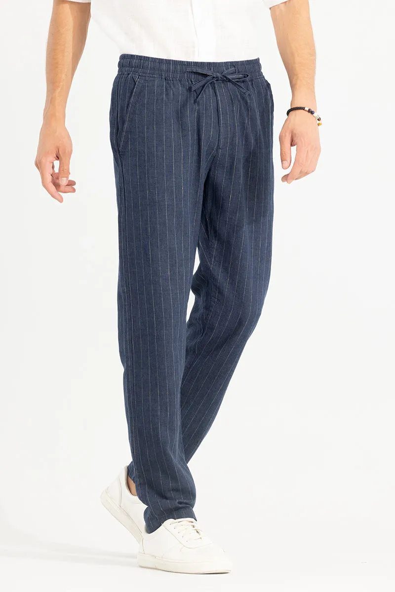 Aurabreeze Blue Linen Pant