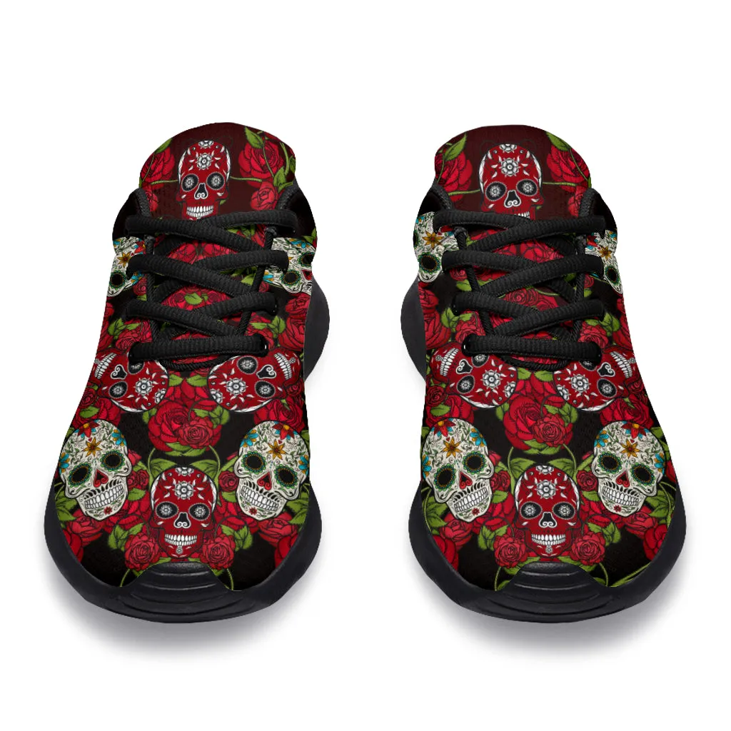 Awesome Skull And Roses Sport Sneakers