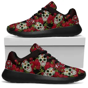 Awesome Skull And Roses Sport Sneakers