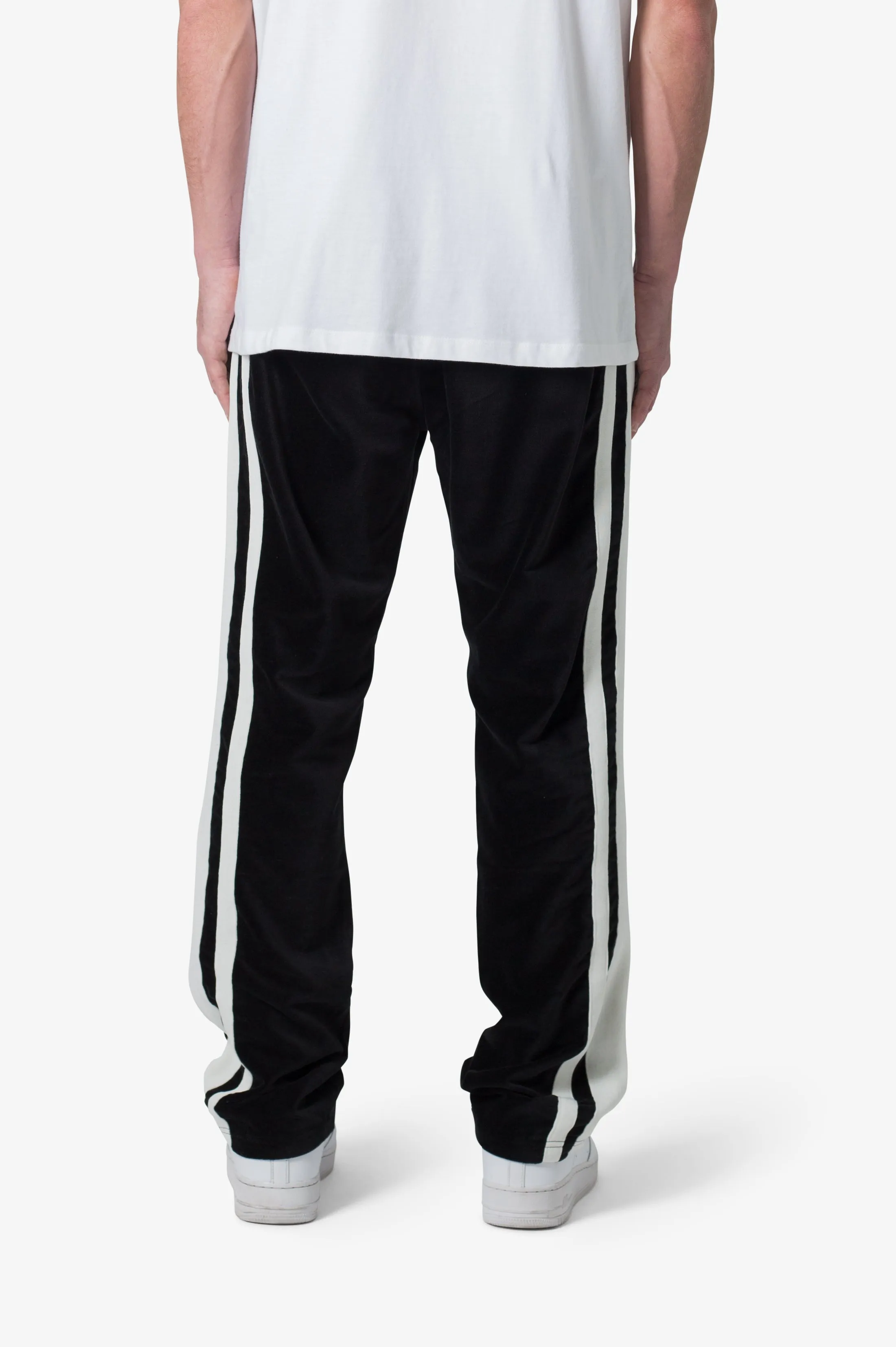 Baggy Velour Track Pants - Black