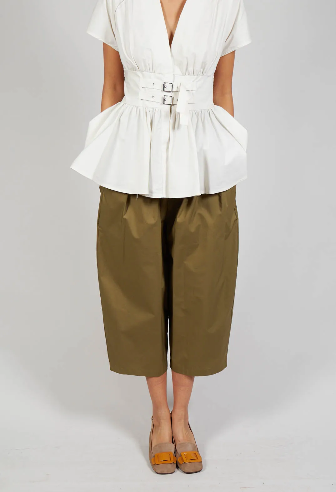 Balloon Leg Trousers in Avocado