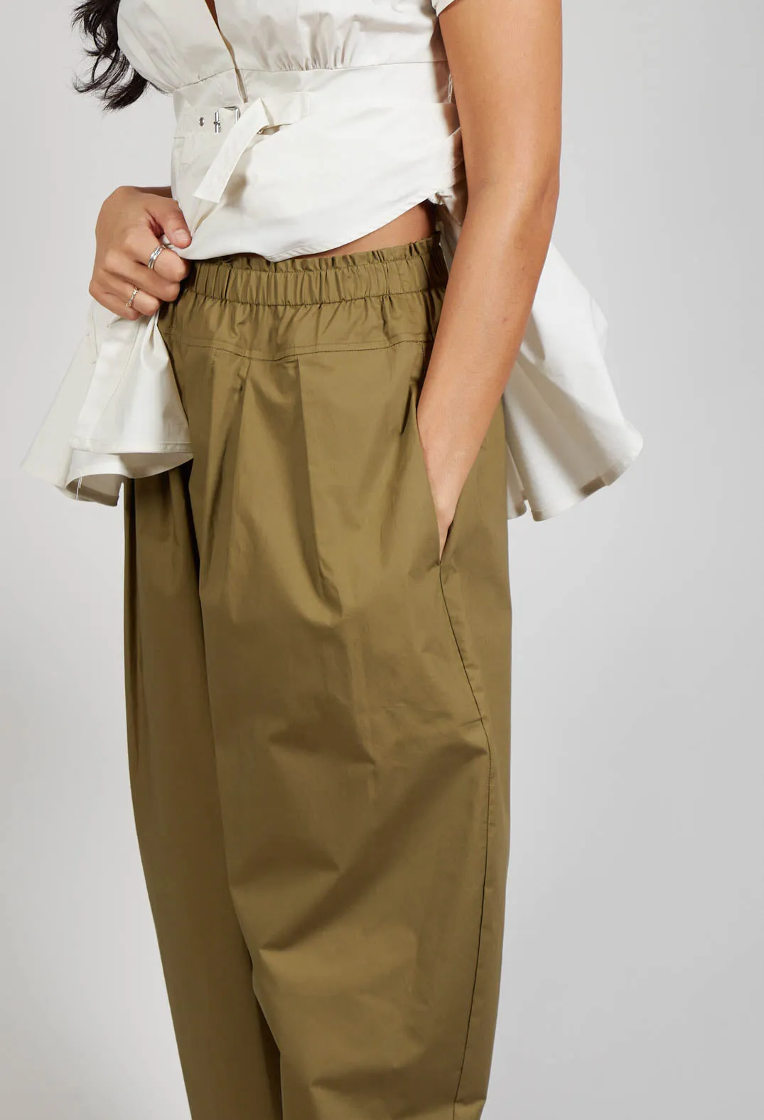 Balloon Leg Trousers in Avocado