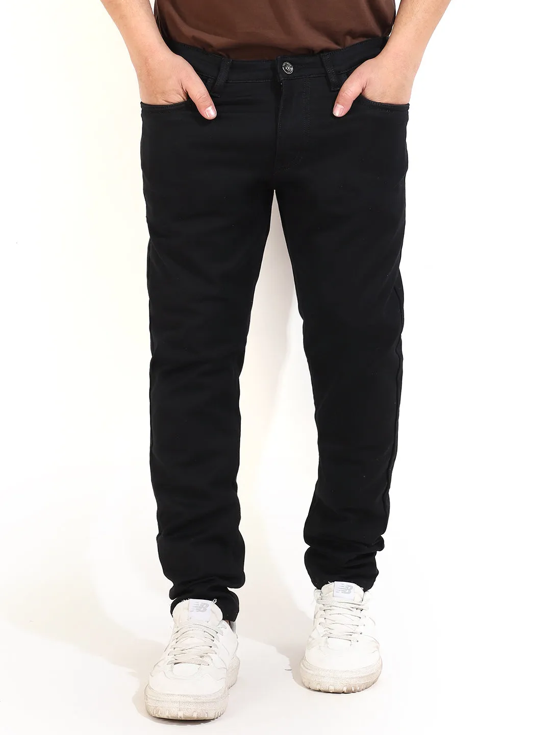 Black Knitted Denim jeans