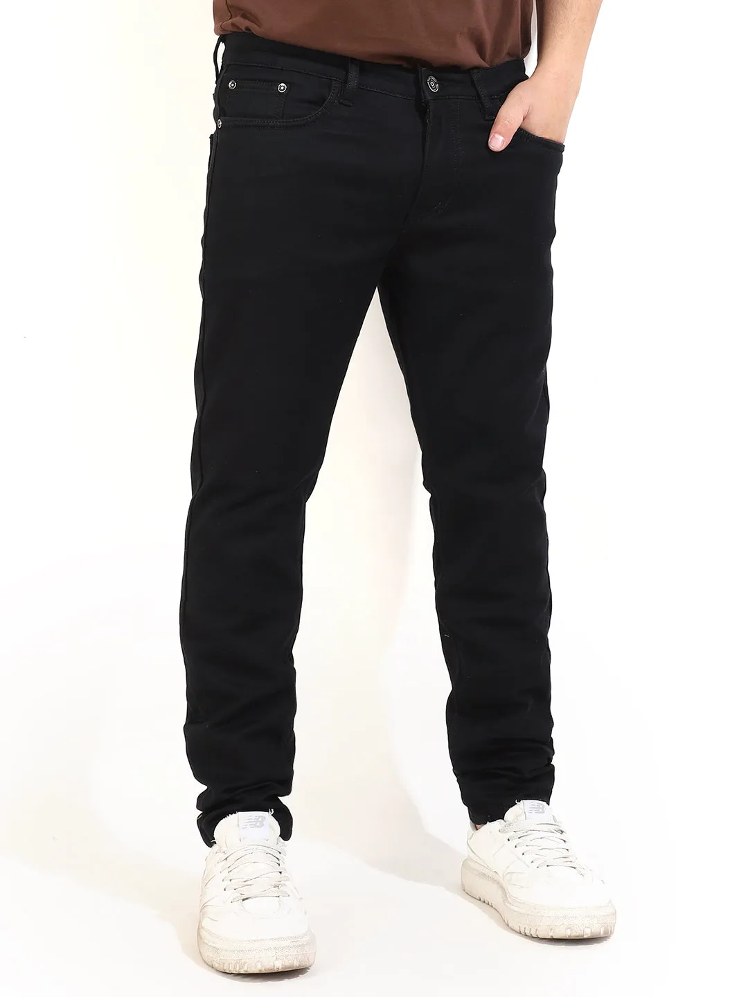 Black Knitted Denim jeans