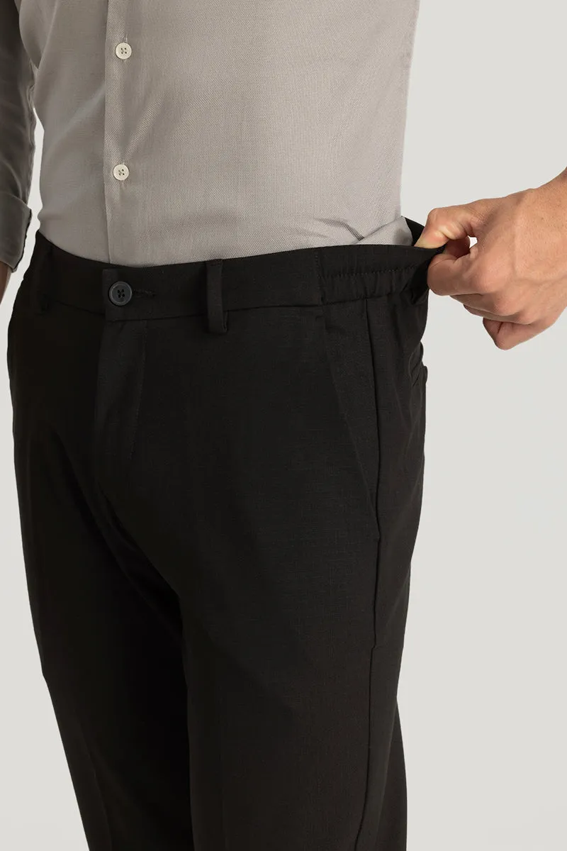 Black Plain Slim Fit Trousers