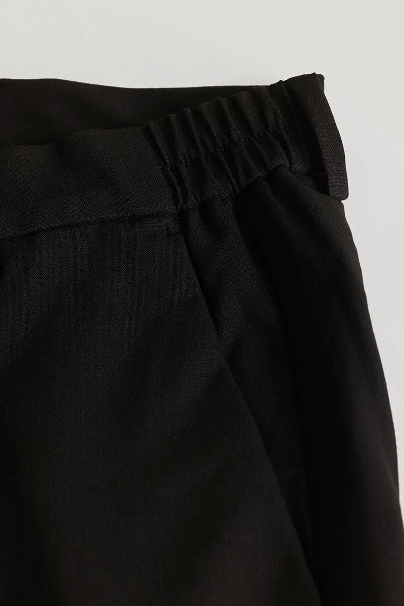 Black Plain Slim Fit Trousers