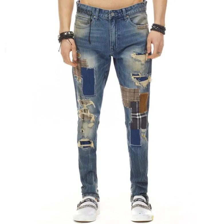 Bleu Noir Patchwork Jeans (Tinsel Blue) - BNP0940