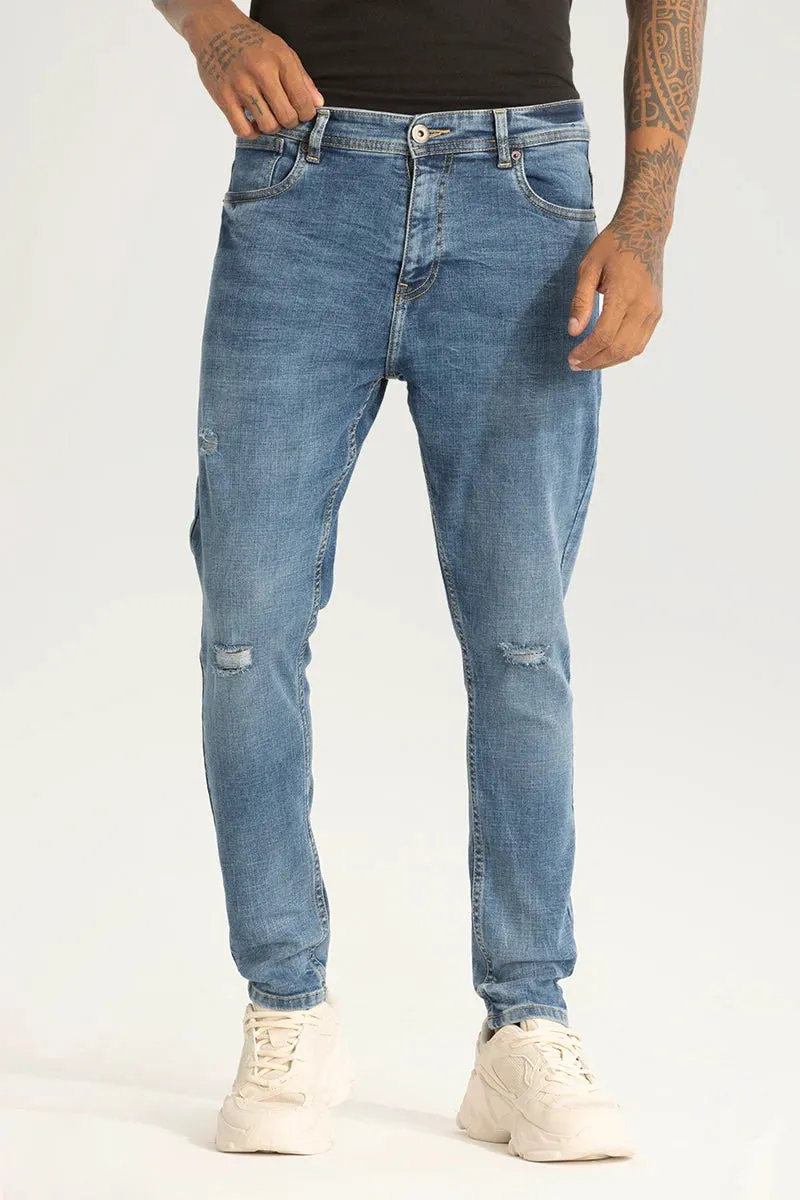 Blue Distressed Skinny Fit Jeans