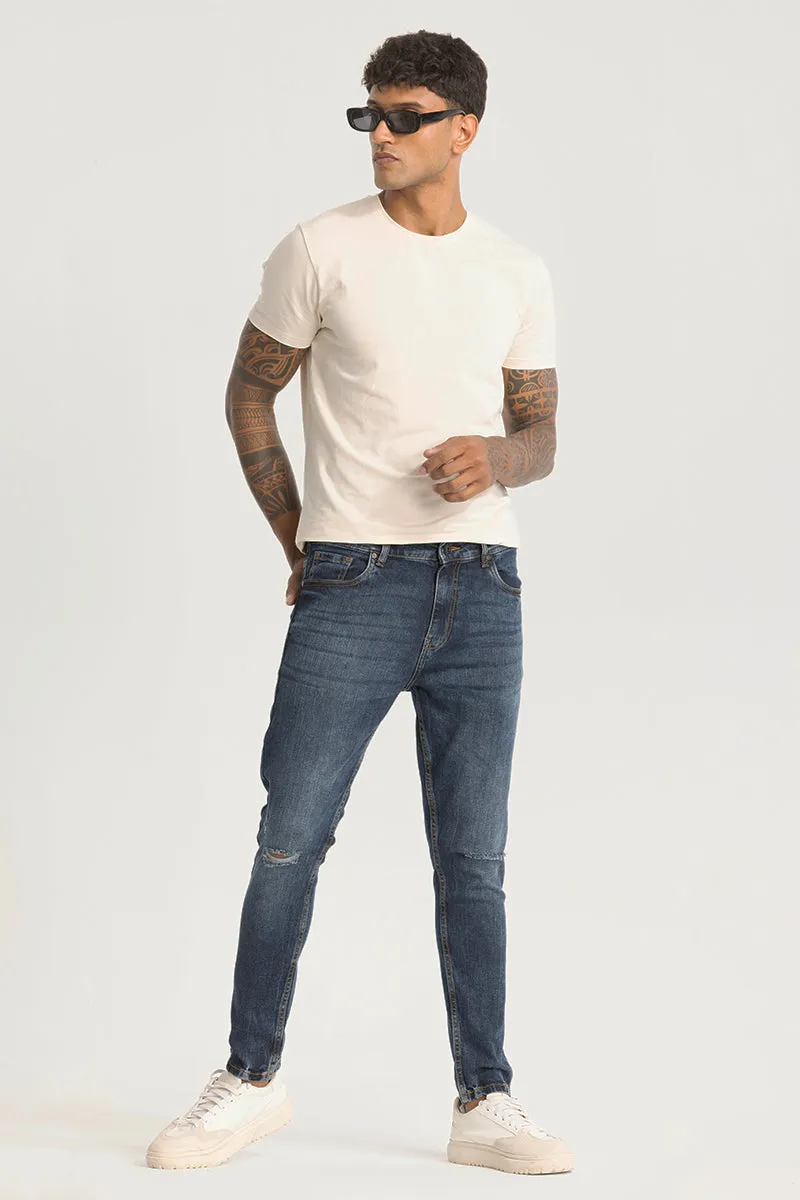 Blue Distressed Skinny Fit Jeans