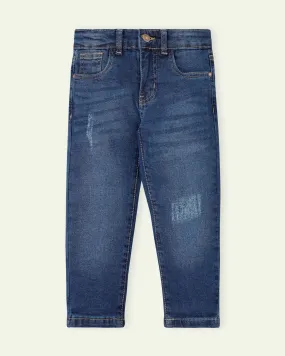 Blue Mid Rise Slim Fit Jeans