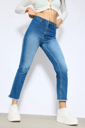 Blue Mini Flare Jeans