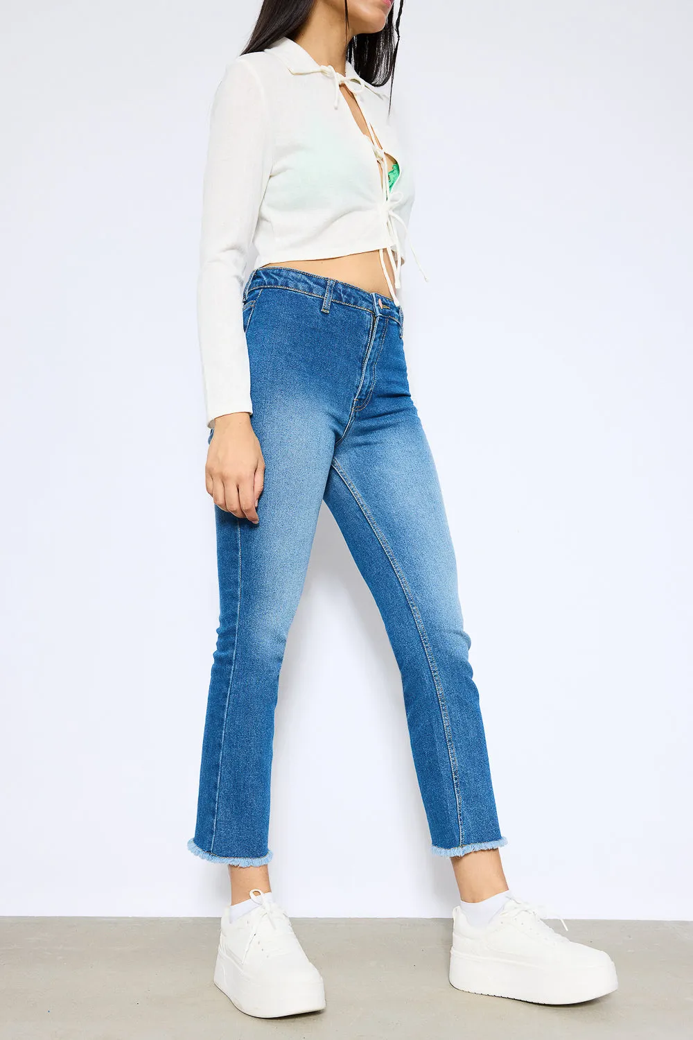 Blue Mini Flare Jeans