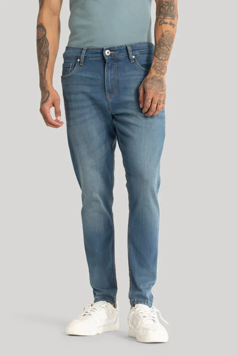 Blue Plain Skinny Fit Jeans