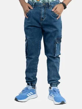 Boys Denim Cargo Pant