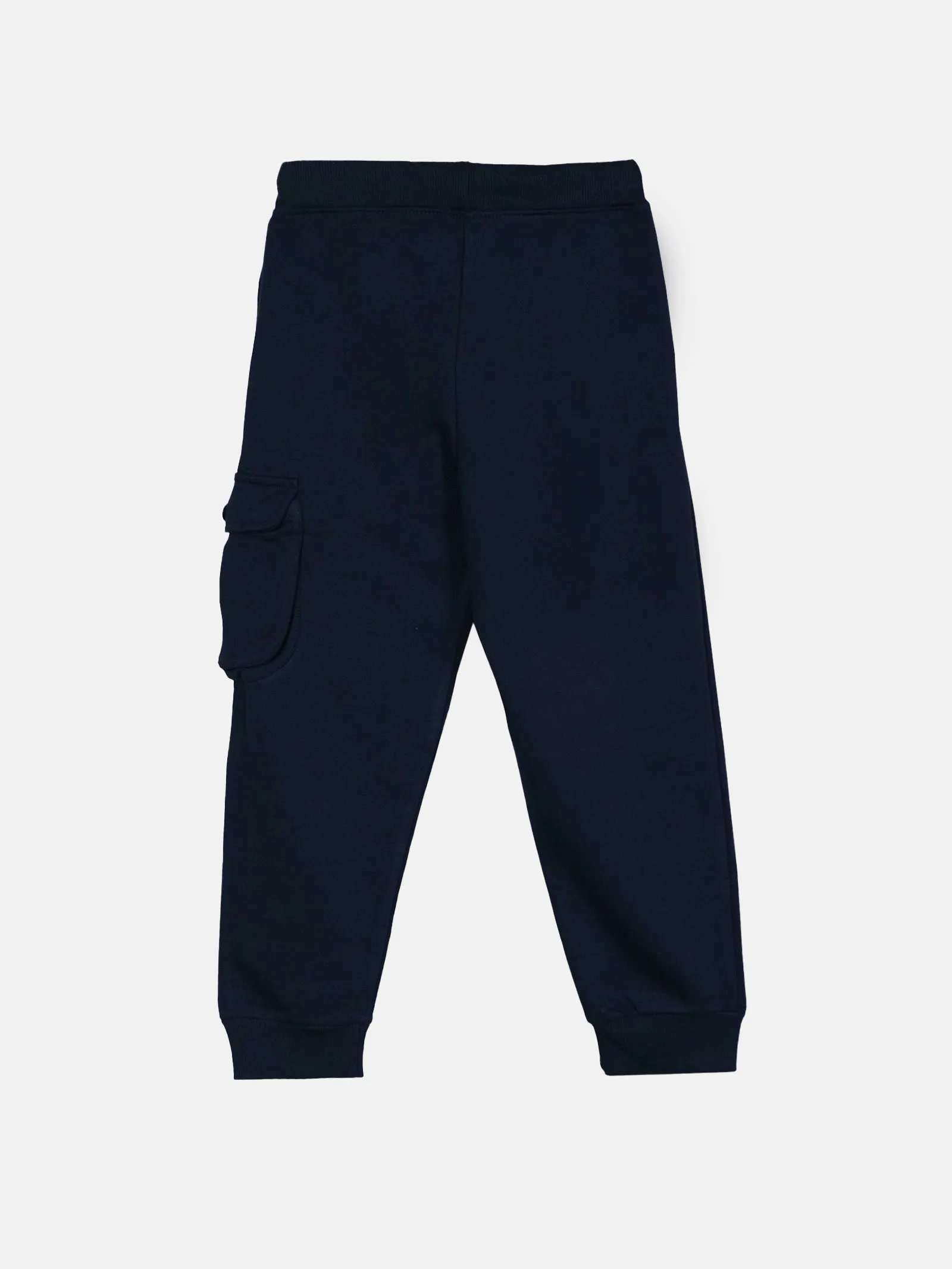 Boys Fleece Solid Cargo Track Pant