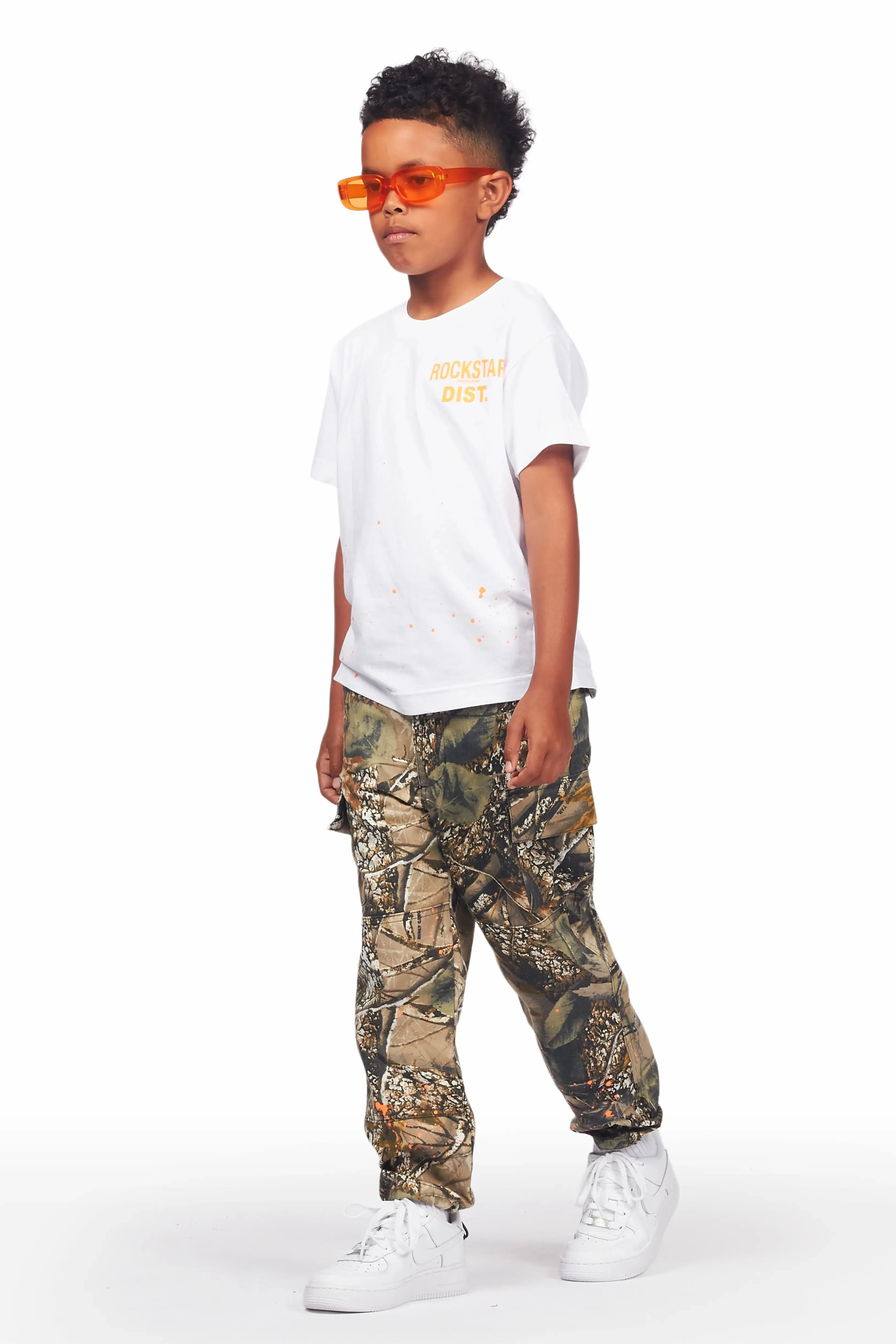 Boys Padrino Camo T-Shirt Cargo Pant Set