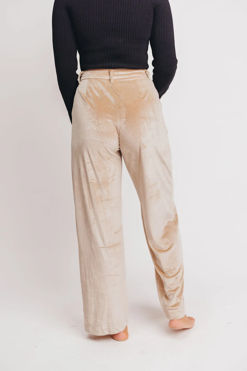 Brooks Velvet Trousers in Latte