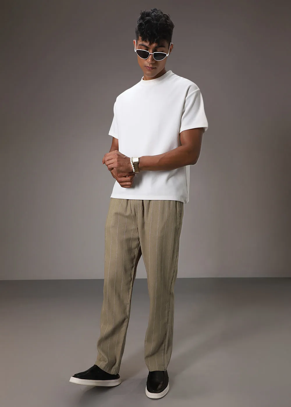 Brown Cotton Linen Pant