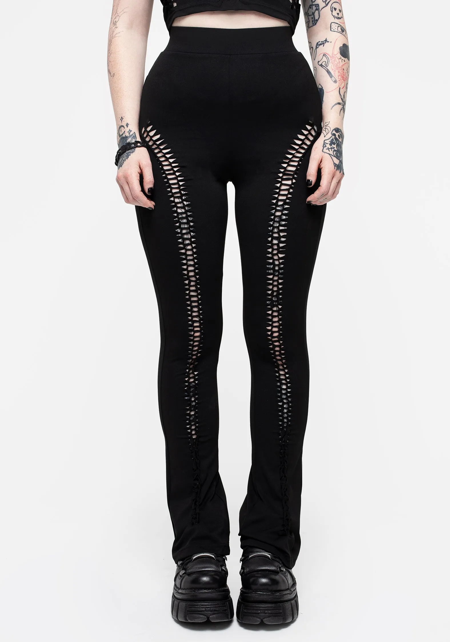 Cage Cut Out Flared Trousers