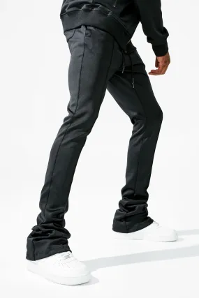 Calabria Stacked Track Pants (Black)