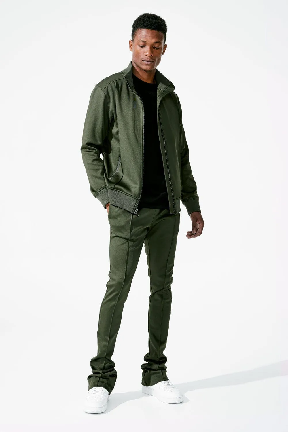 Calabria Stacked Track Pants (Olive)