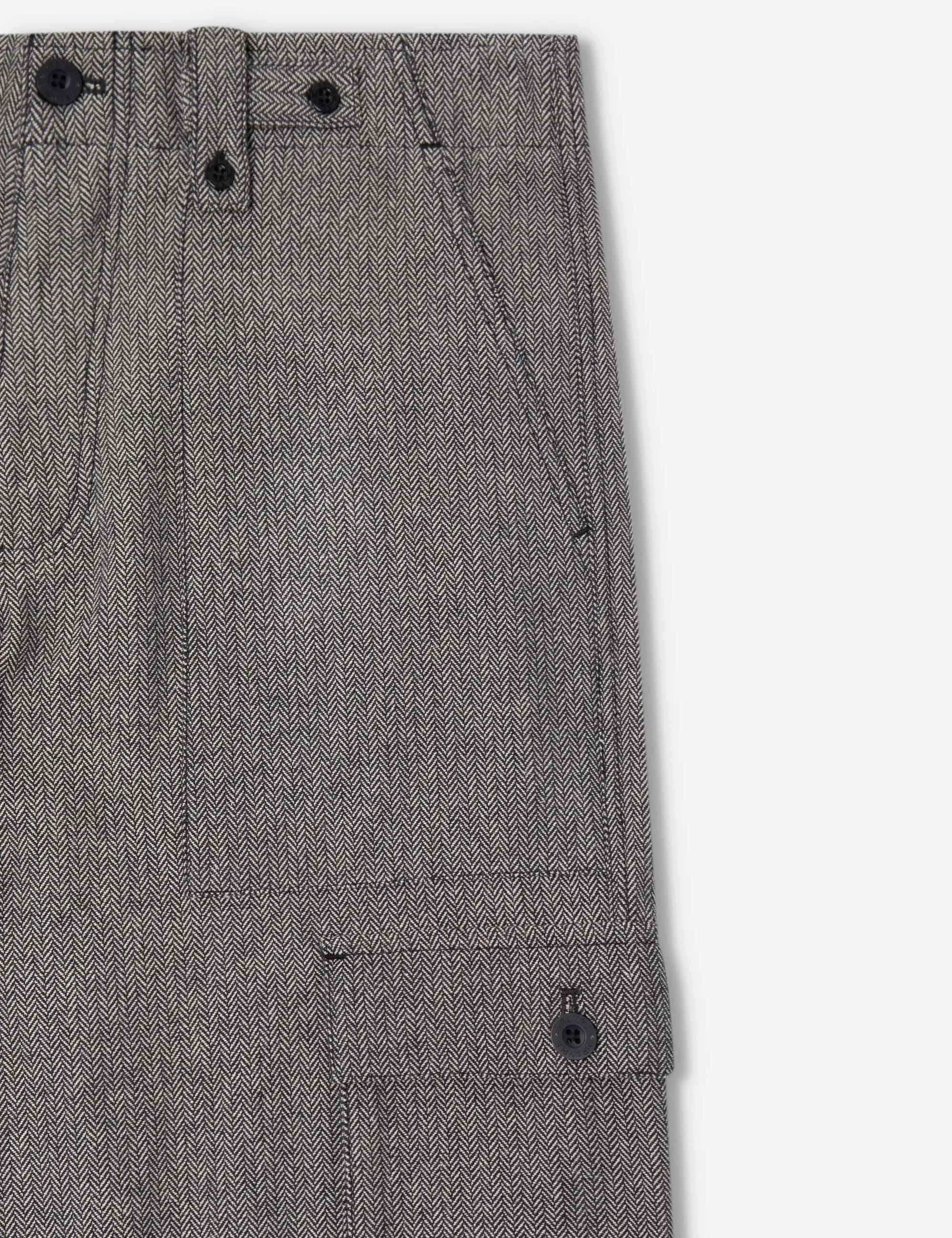 Cargo Pant - Charcoal Herringbone