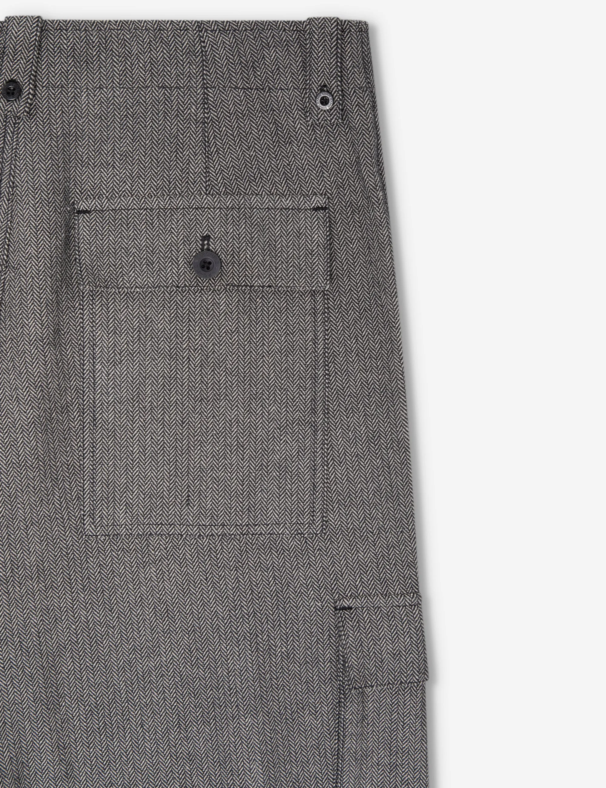 Cargo Pant - Charcoal Herringbone