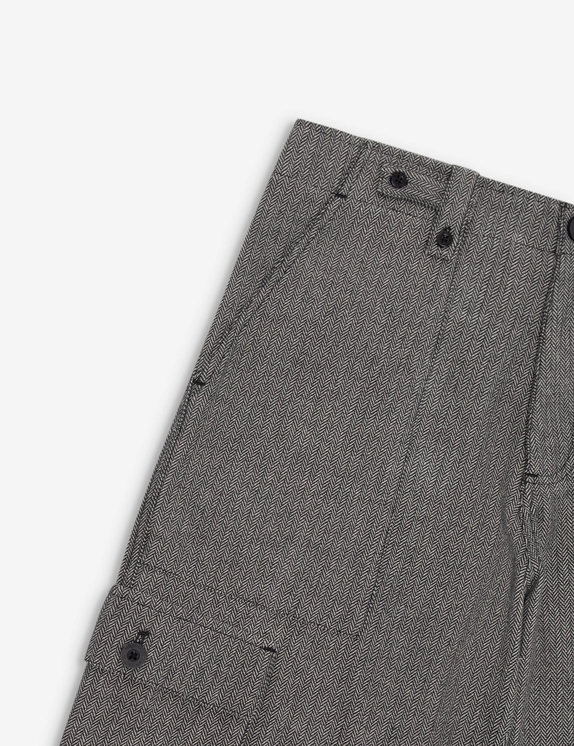 Cargo Pant - Charcoal Herringbone