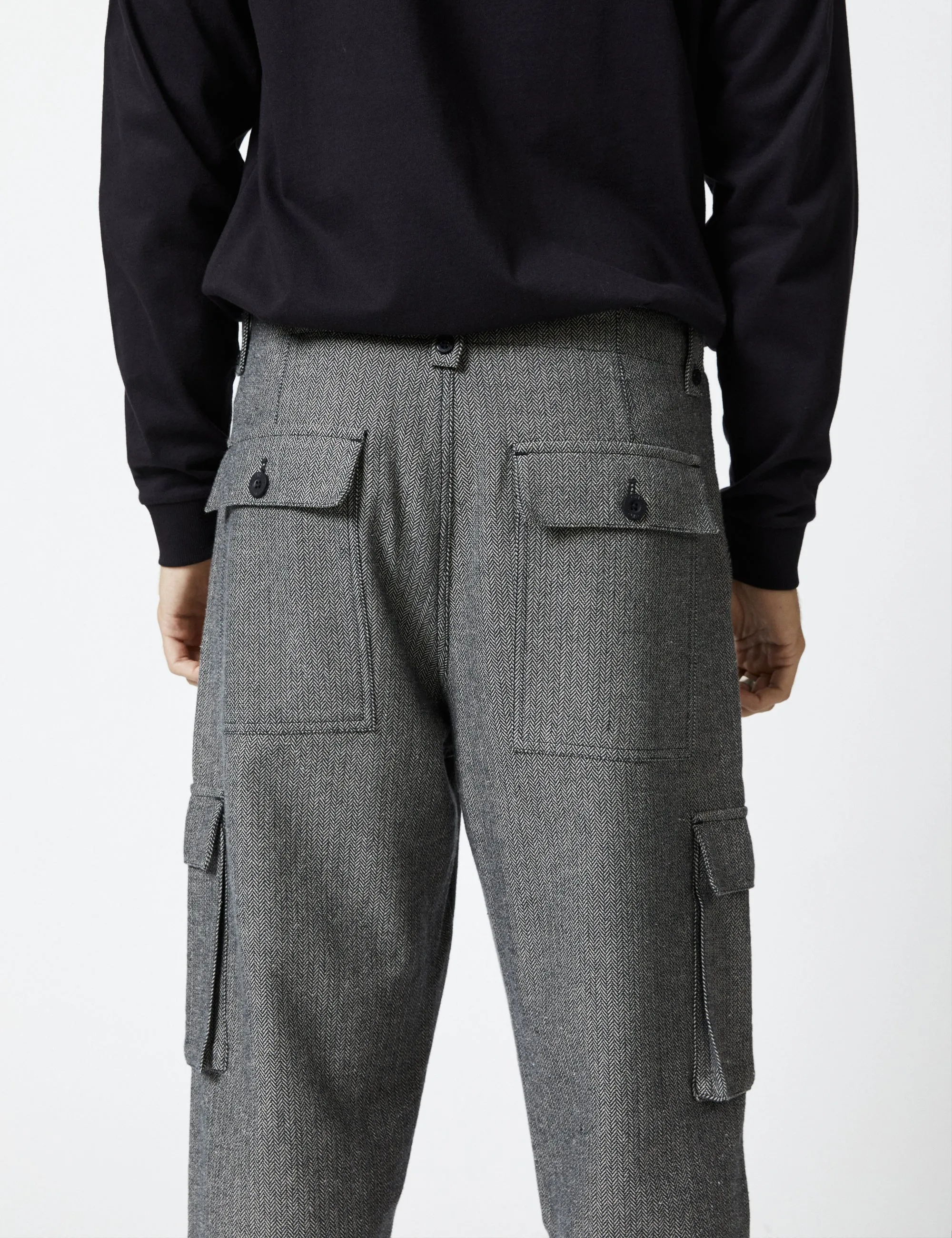 Cargo Pant - Charcoal Herringbone