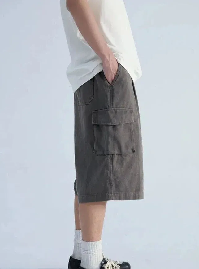 Cargo Style Denim Shorts