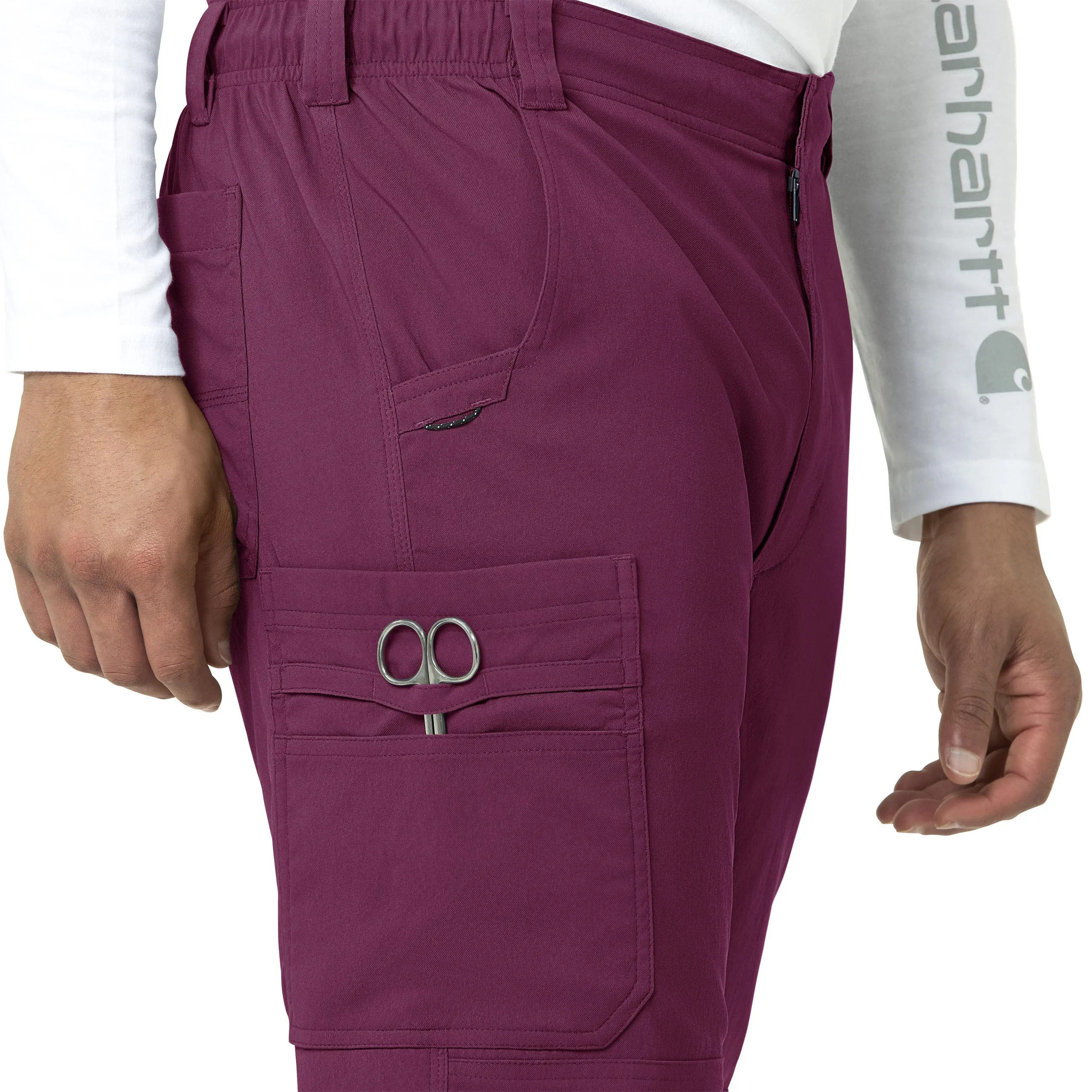 Carhartt Rugged Flex Peak Men's Straight Leg Cargo Scrub Pant - Wine