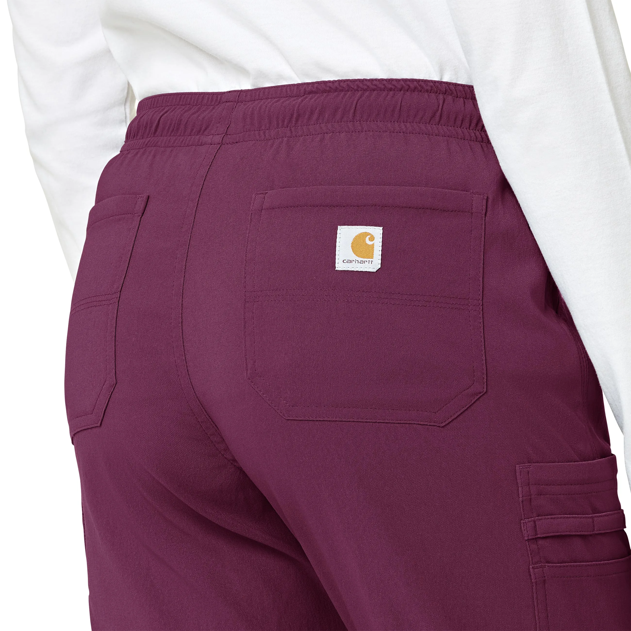 Carhartt Rugged Flex Peak Women's Cargo Jogger Scrub Pant - Wine