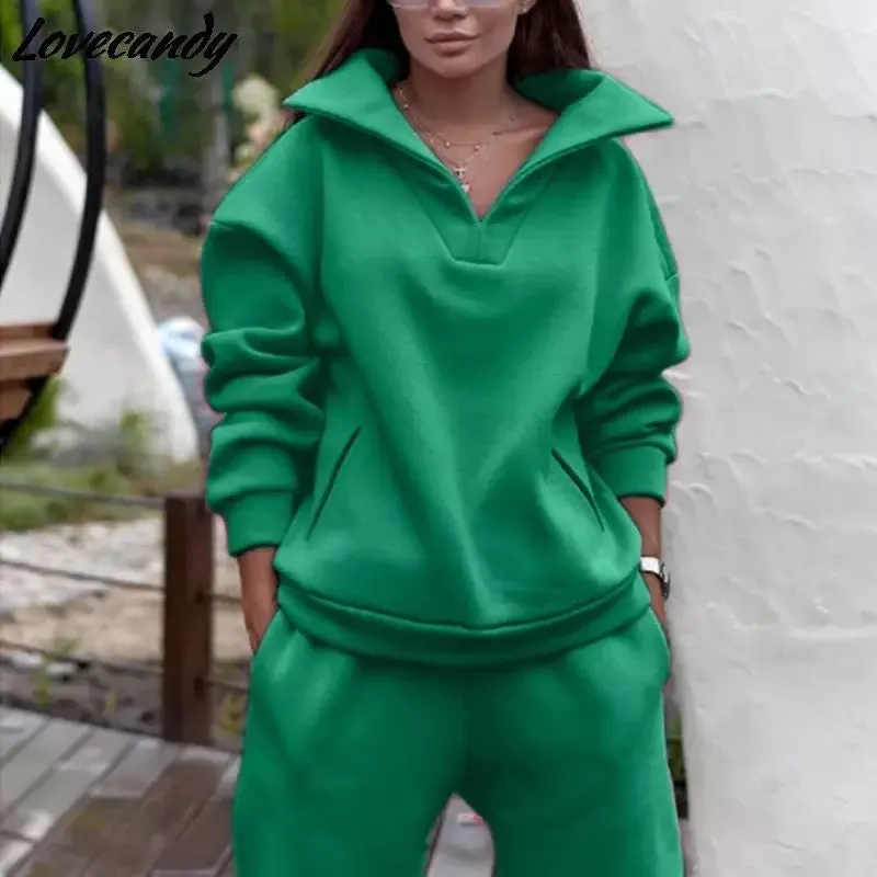 Casual Oversized Tracksuit Long Pant Sets