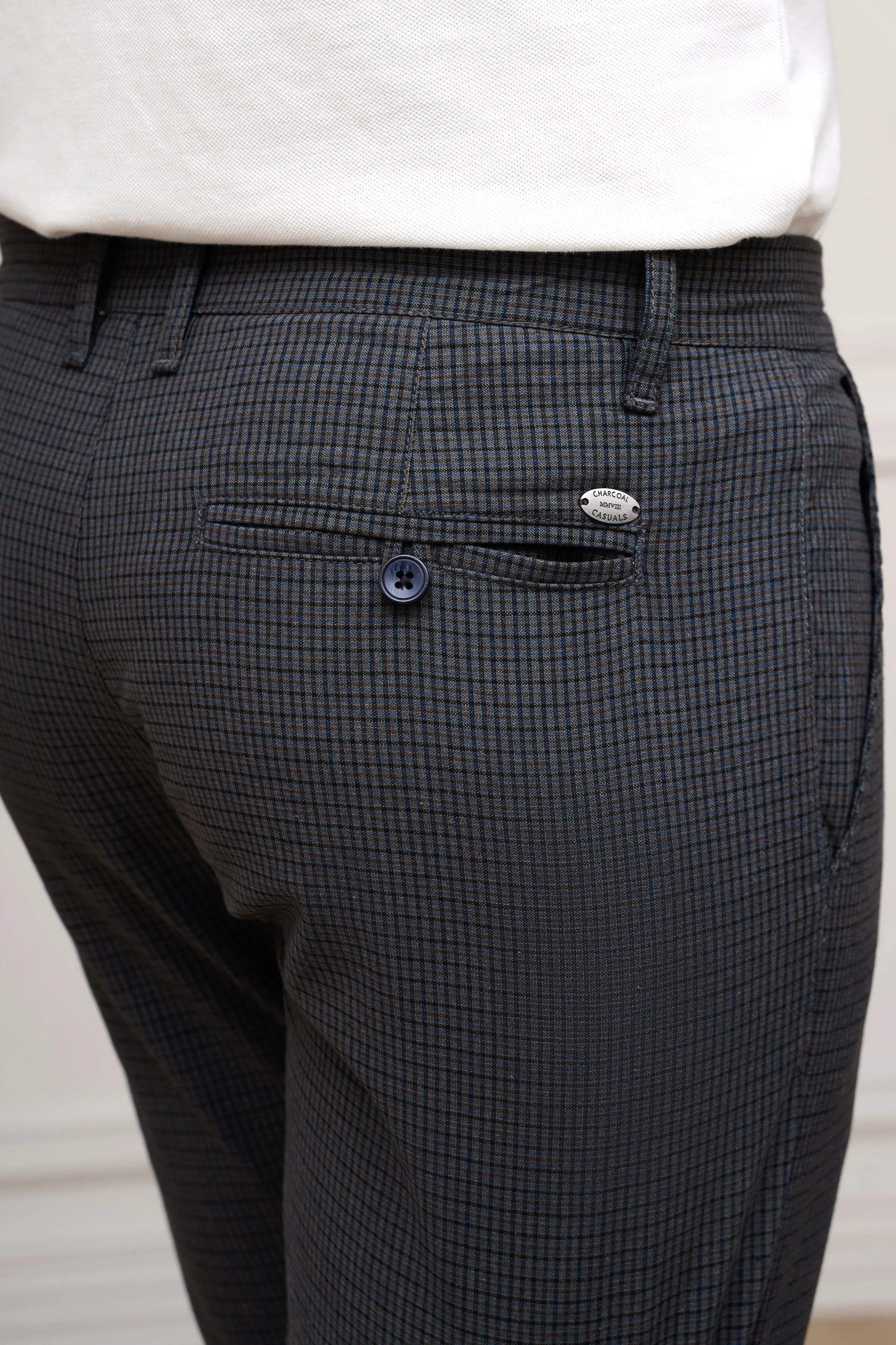 CASUAL PANT CROSS POCKET GREY BLUE