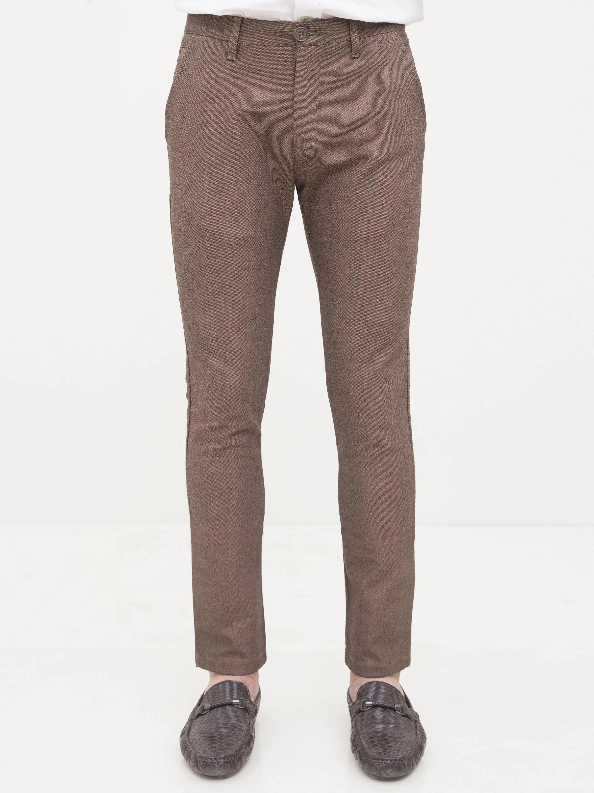 CASUAL PANT CROSS POCKET SLIM FIT BROWN