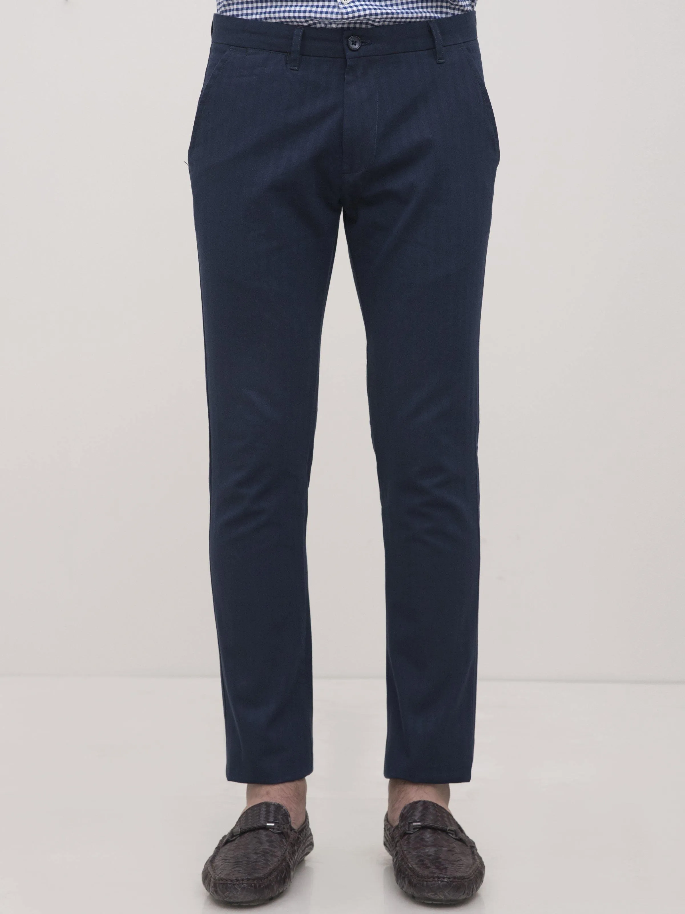 CASUAL PANT CROSS POCKET WITH DOUBLE BONE SLIM FIT NAVY