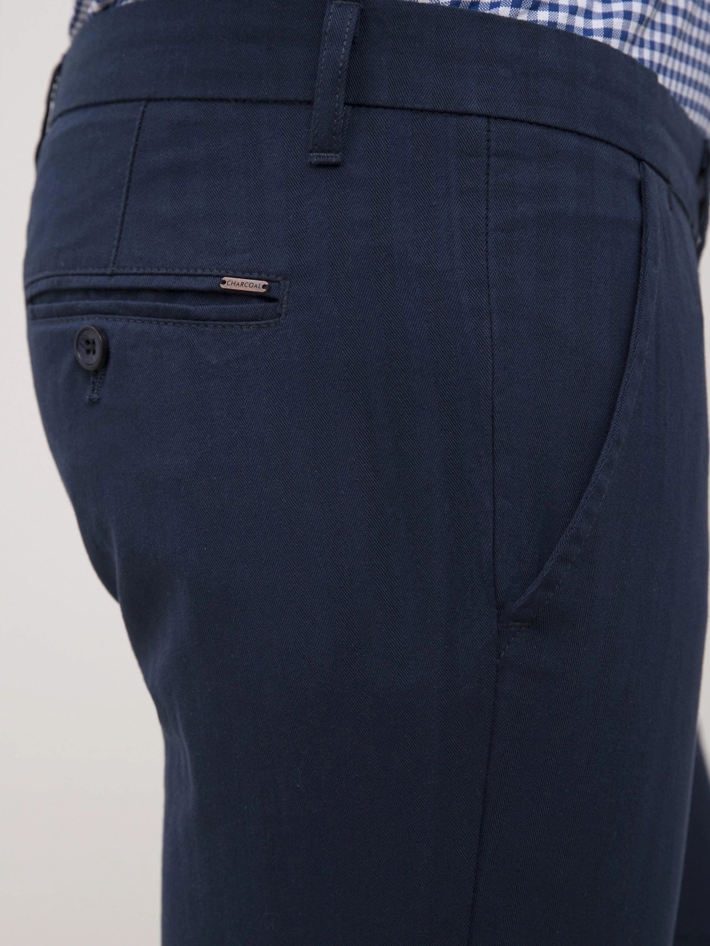 CASUAL PANT CROSS POCKET WITH DOUBLE BONE SLIM FIT NAVY