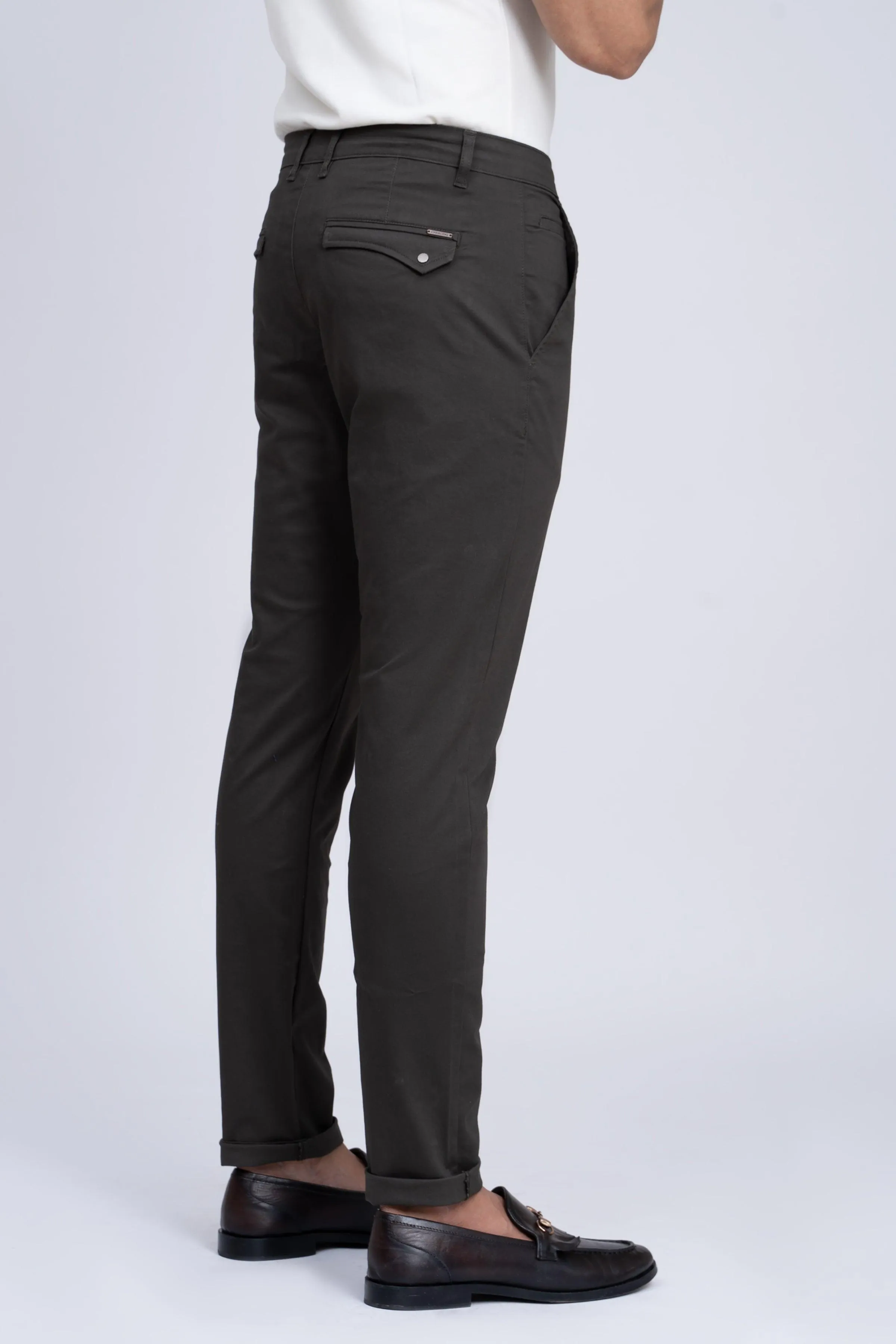 CASUAL PANT CROSS POCKET WITH FLAP DARK OLIVE