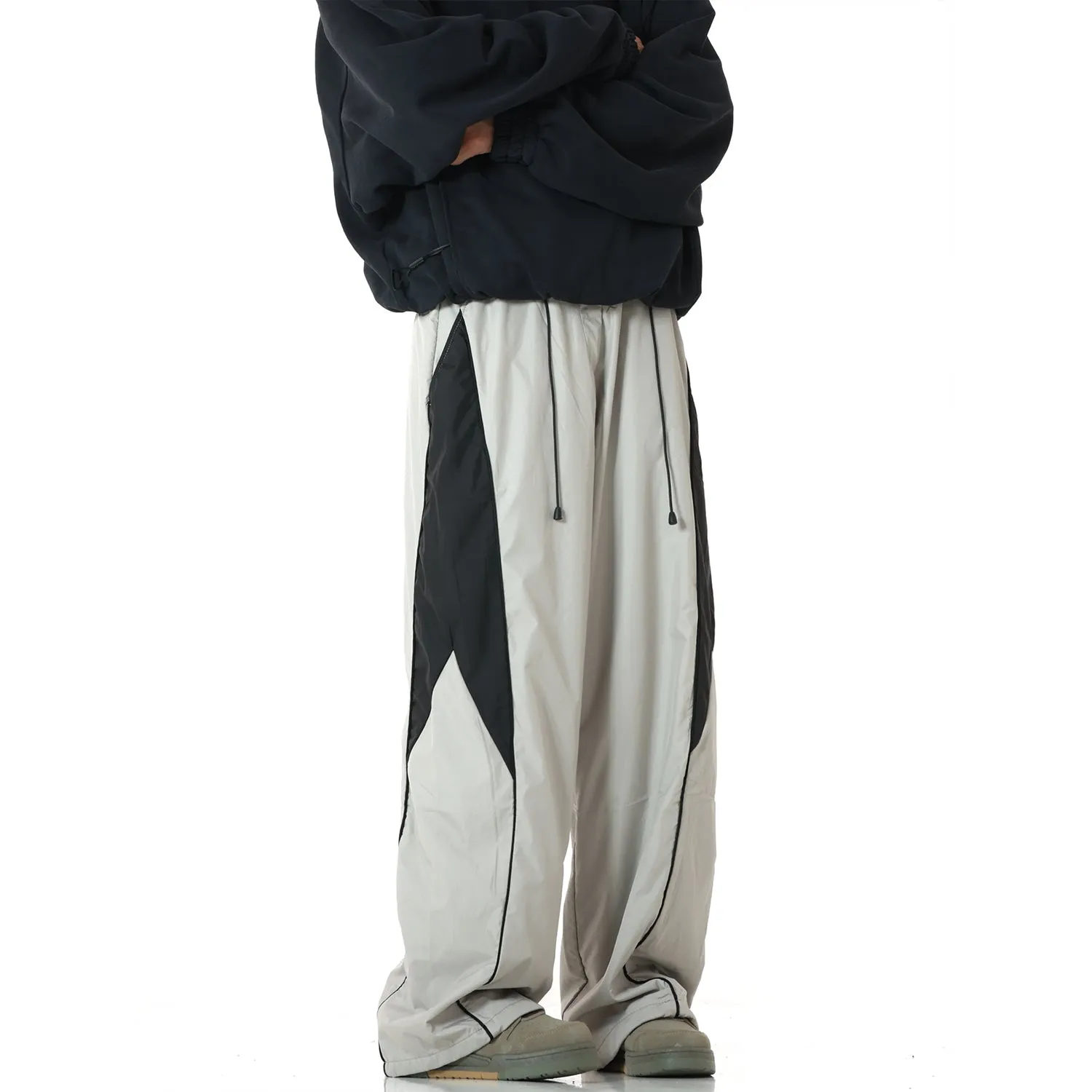 Color Block Drawstring Track Pants