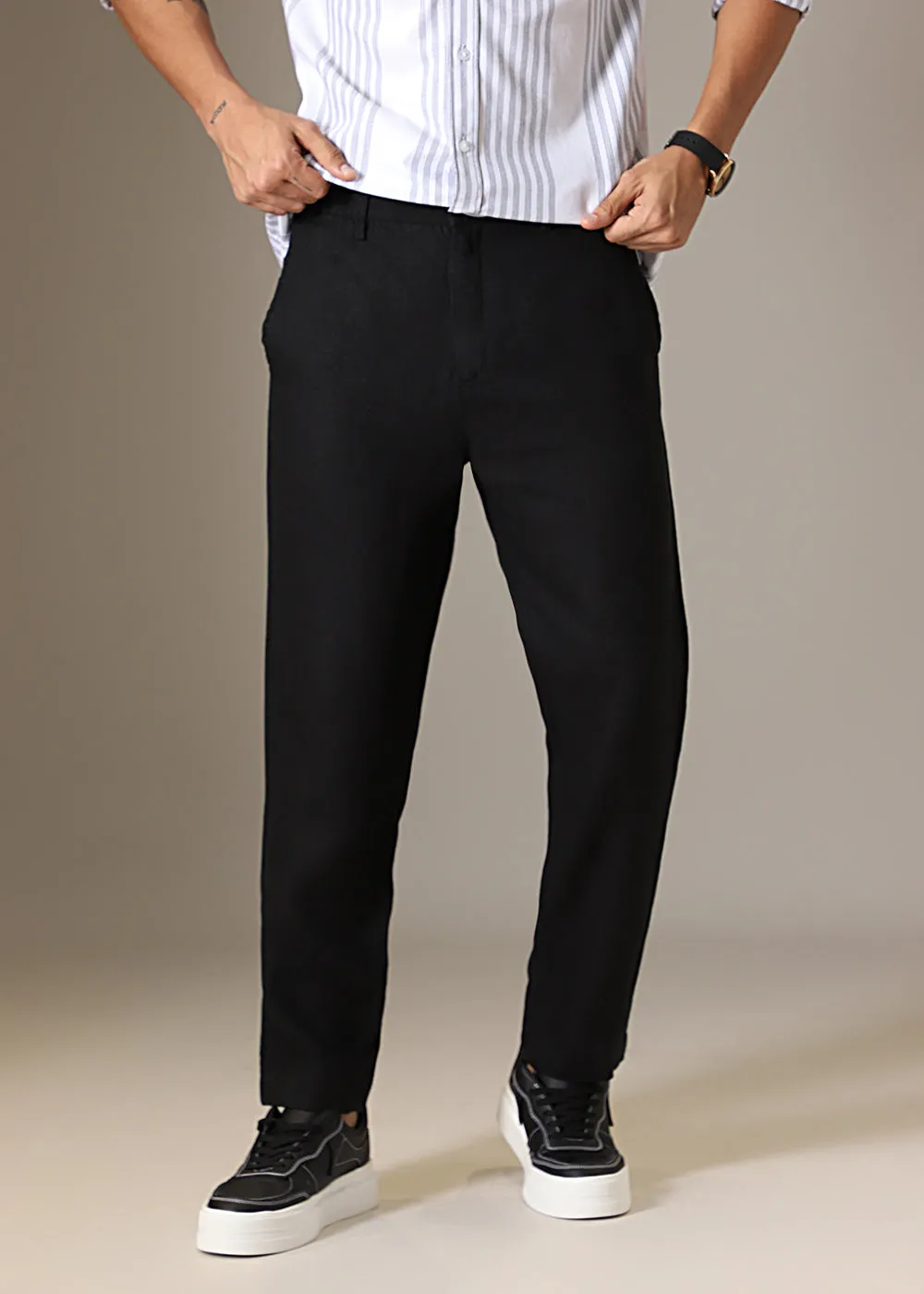 Cosmic Black Linen Pant