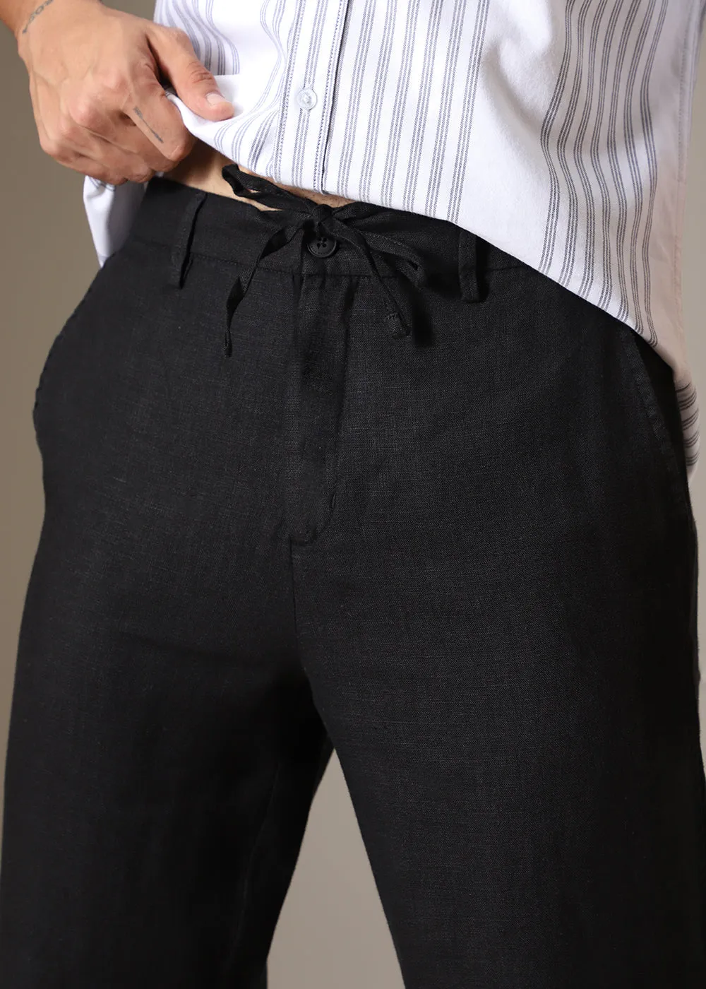 Cosmic Black Linen Pant