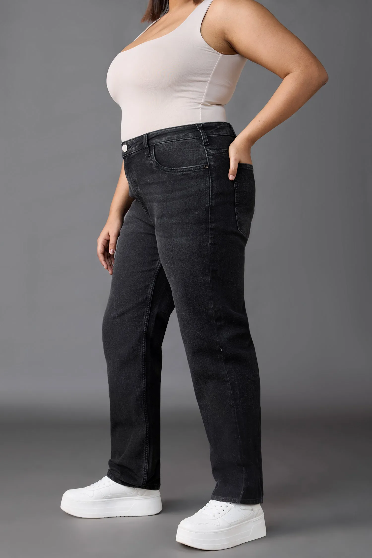 Curve Black Slim Leg Jeans