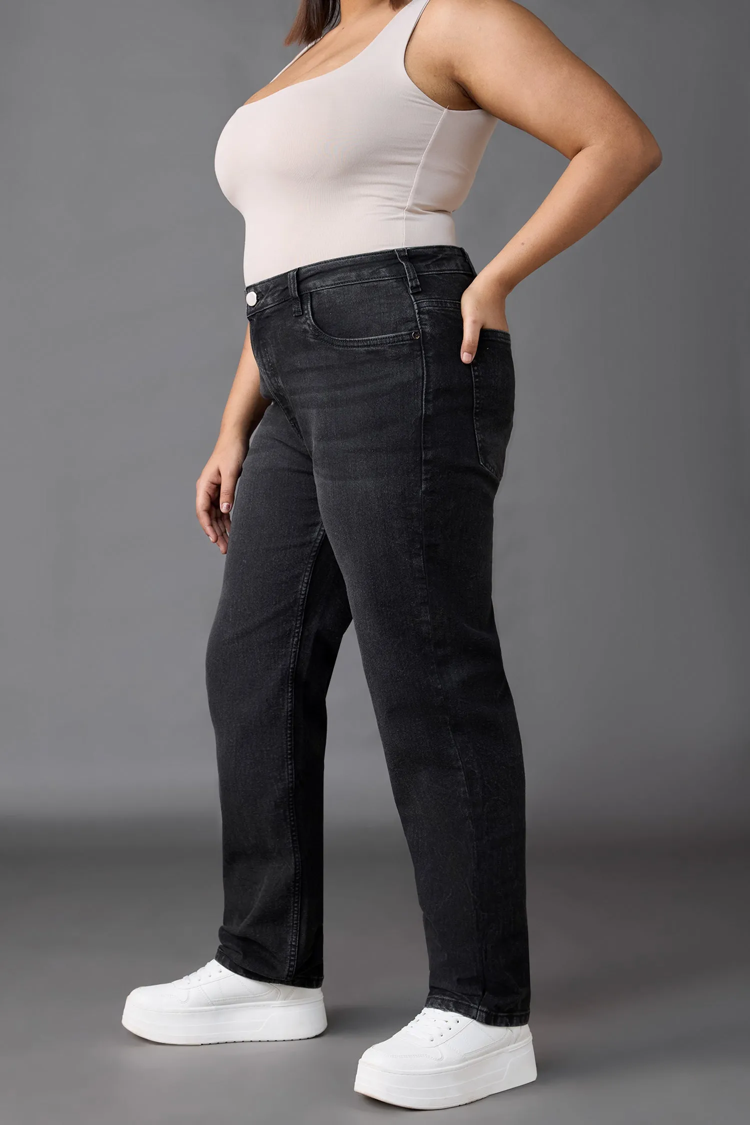 Curve Black Slim Leg Jeans