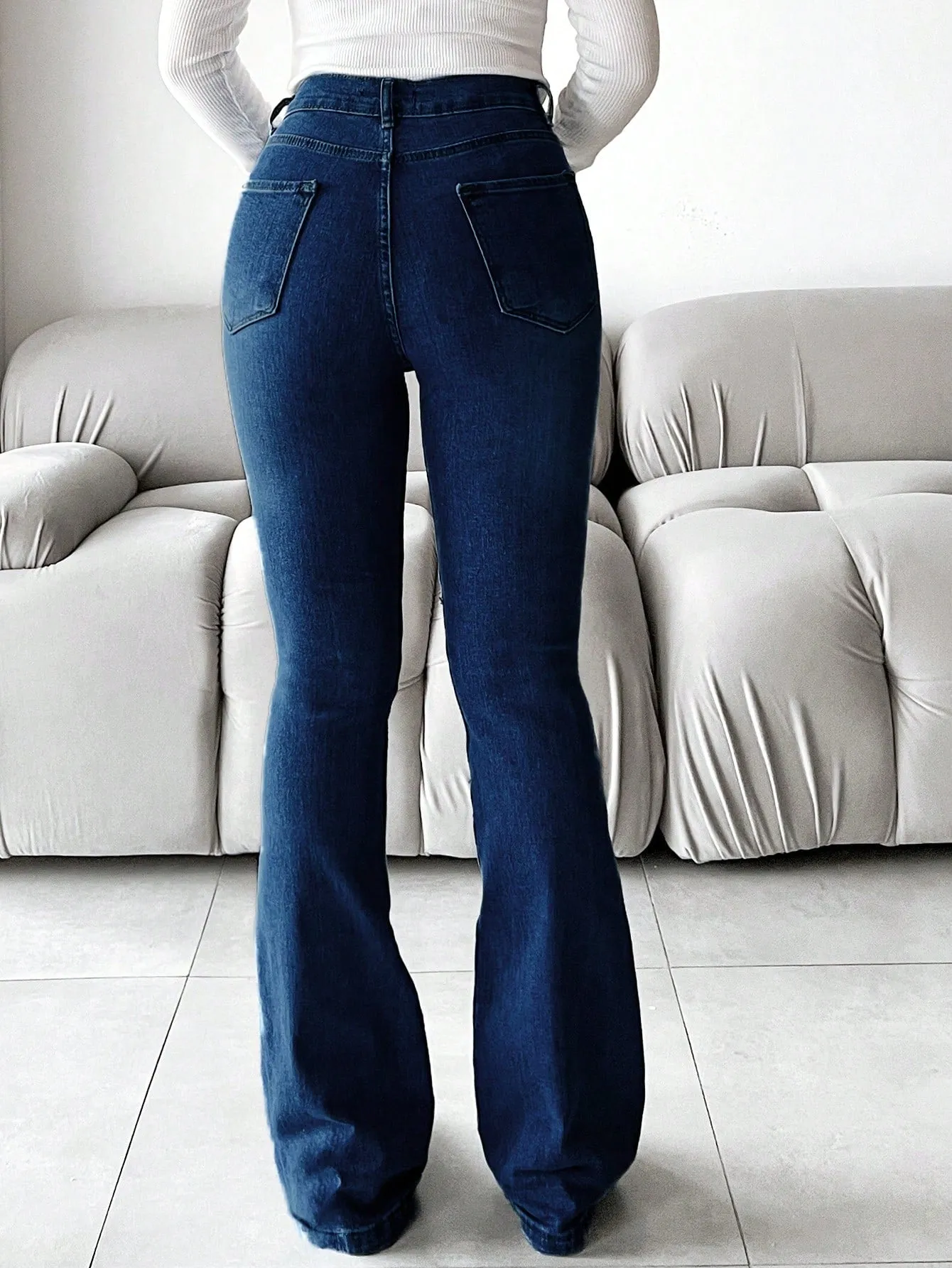 Dark Blue Bootcut Flare Jeans