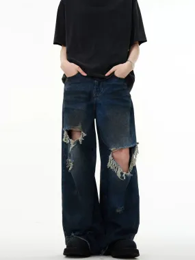 Distressed Spots Comfty Jeans